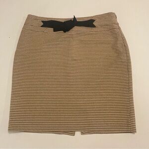 The Limited Brown/tan/black dot  Pencil Skirt with Black Accent
